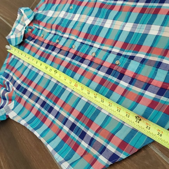 Vintage Aubergine Aqua Plaid Button Up Women 12 - Picture 9 of 9